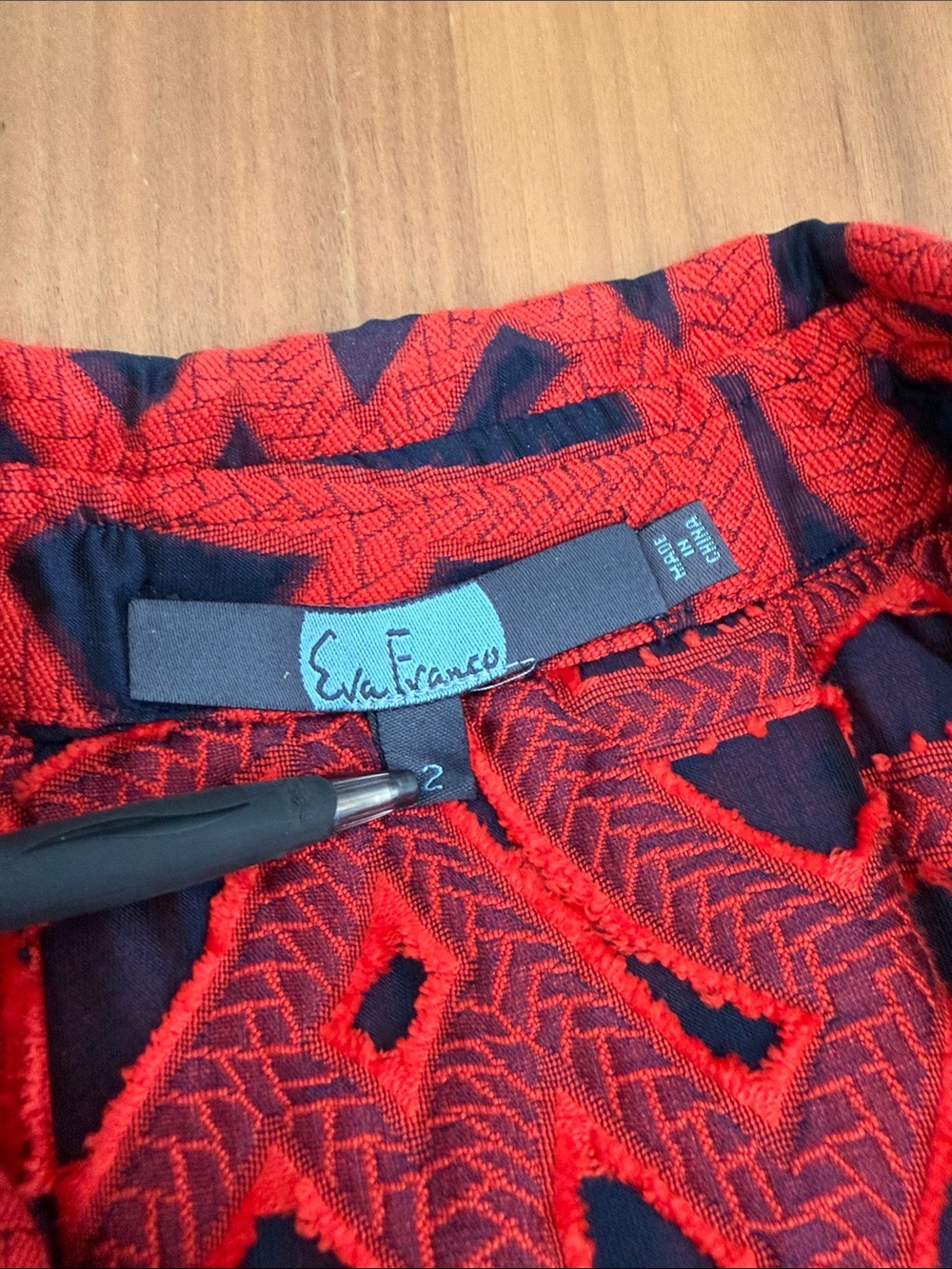 Anthropologie Eva Franco Navy and Red Trench Coat - Picture 8 of 8